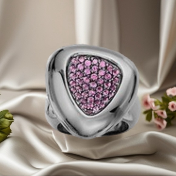 Roberto Coin 6.25 Capri Plus Polish
Silver Pink Rhodolite Ring Women Lady
Gift - Picture 1 of 6
